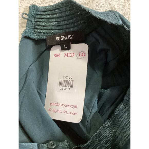 Pink dot style wishlist tiered midi dress L teal - Picture 4 of 4